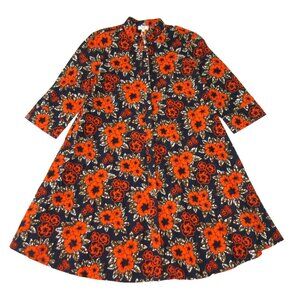 NWT ZURI Kenya Just One Dress in Tra La La Cotton Button Down Shirtdress M